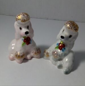 Vintage White Poodle Salt And Pepper Shakers